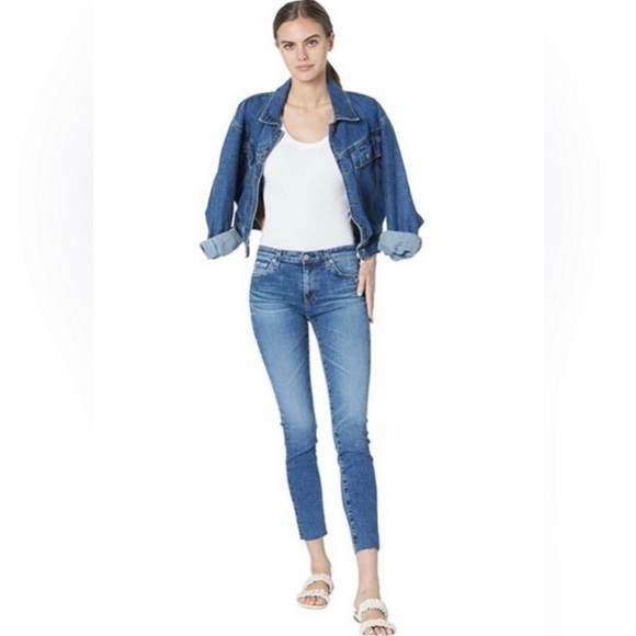 Ag Adriano Goldschmied Denim - AG Adriano Goldschmied The Stevie Ankle Slim Straight Ankle Raw Hem Sz 31